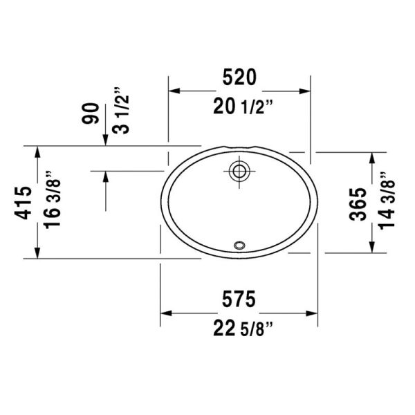 Duravit Dune Tezgahaltı Lavabo 52 cm