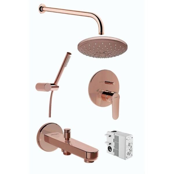 Vitra Root Round Ankastre Banyo Seti Bakır