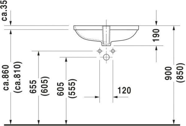 Duravit D-Code Tezgahaltı Lavabo 56 cm