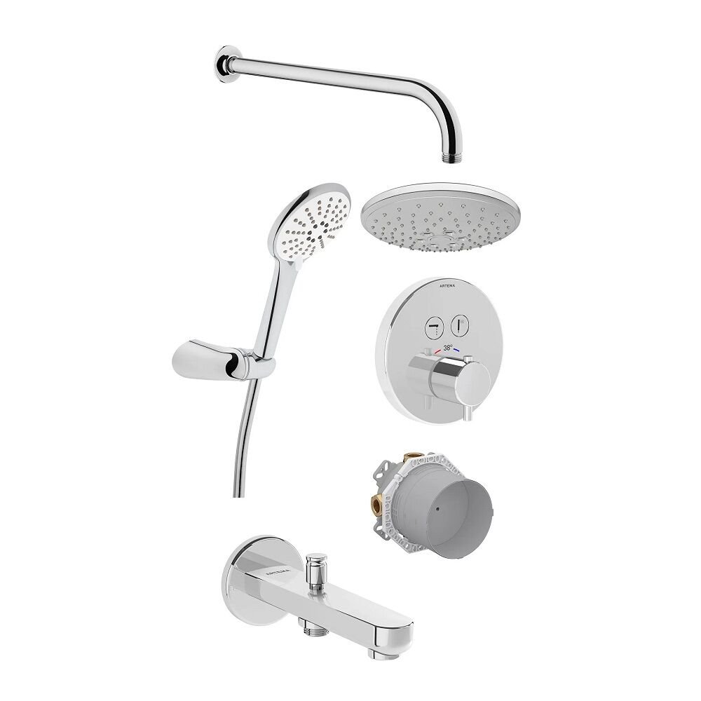 Vitra AquaHeat AquaControl Round Ankastre Termostatik Banyo Seti