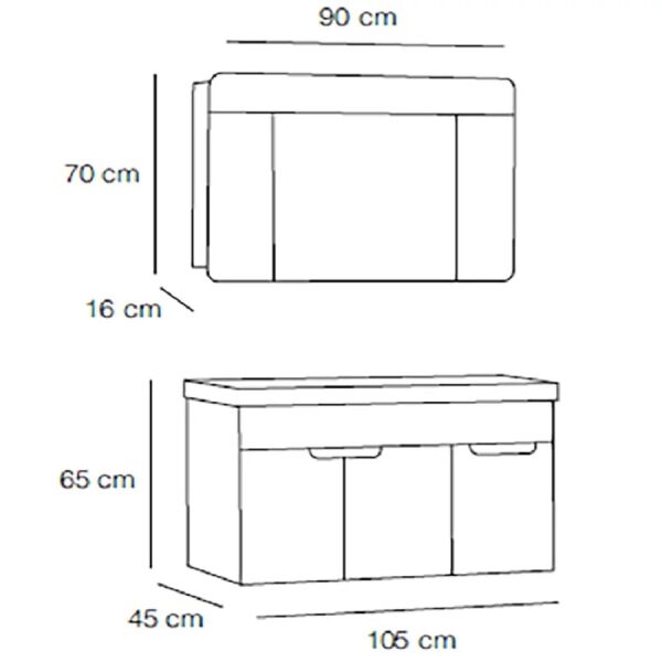 FYM Derya 105 cm Beyaz Banyo Dolabı