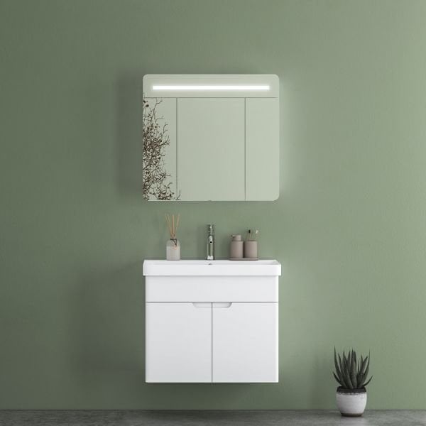 FYM Derya 80 cm Beyaz Banyo Dolabı