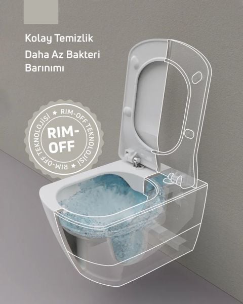 Creavit Free Rim-Off Kanalsız Asma Klozet, Nil Yeşili