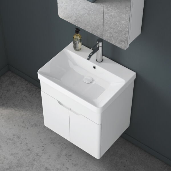 FYM Derya 60 cm Beyaz Banyo Dolabı