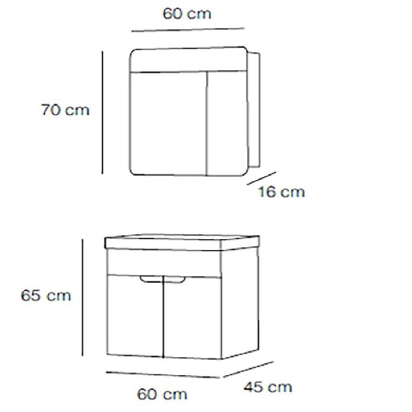 FYM Derya 60 cm Beyaz Banyo Dolabı