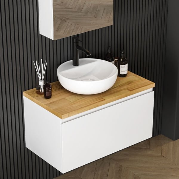 FYM Hera 80 cm Beyaz Banyo Dolabı