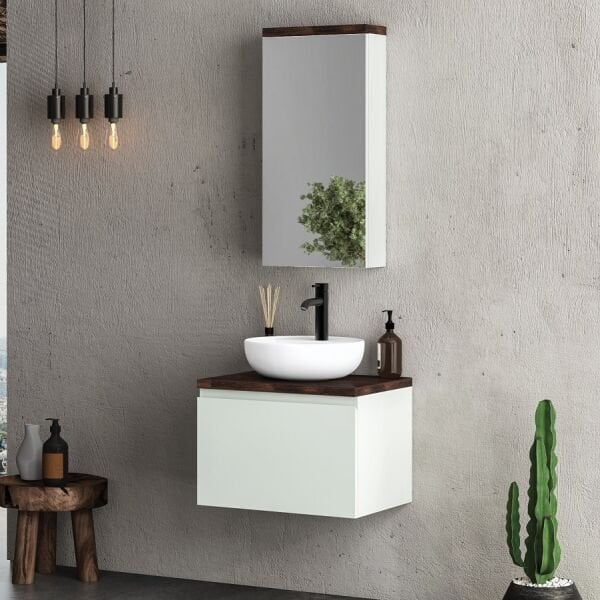 FYM Hera 60 cm Beyaz Banyo Dolabı