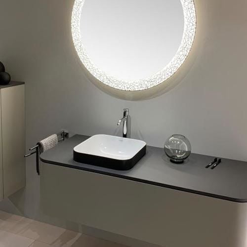 Duravit Happy D.2 PLus Tezgahüstü Lavabo 40 cm Beyaz-Mat antrasit