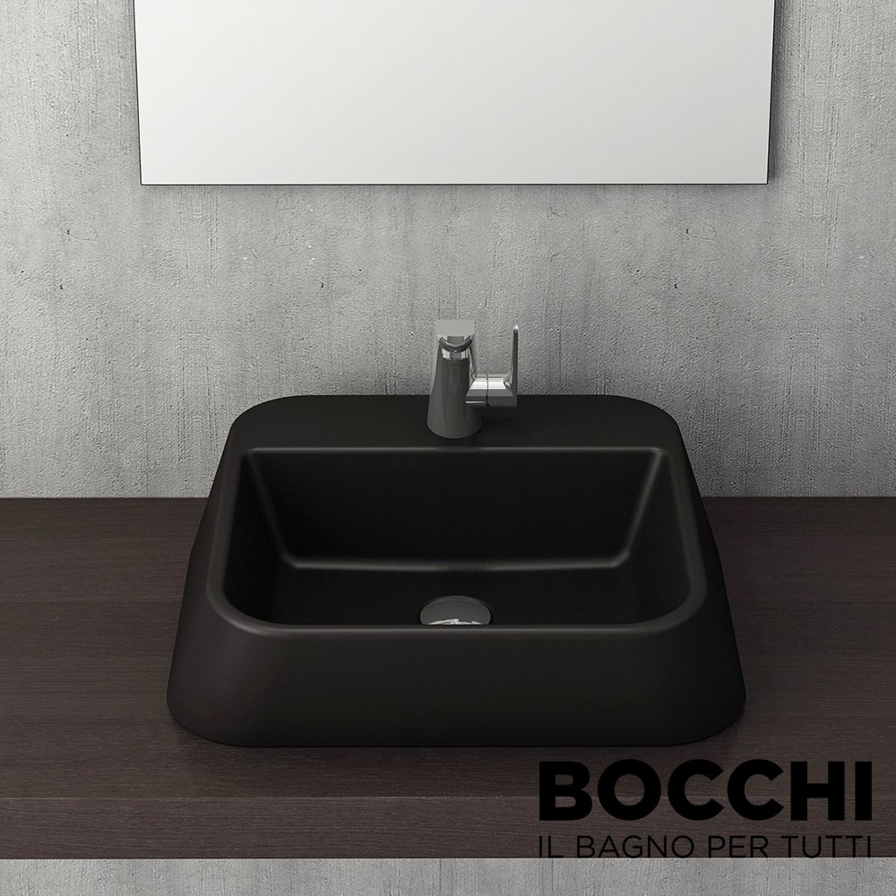 BOCCHI Firenze Çanak Lavabo 42 cm Mat Siyah