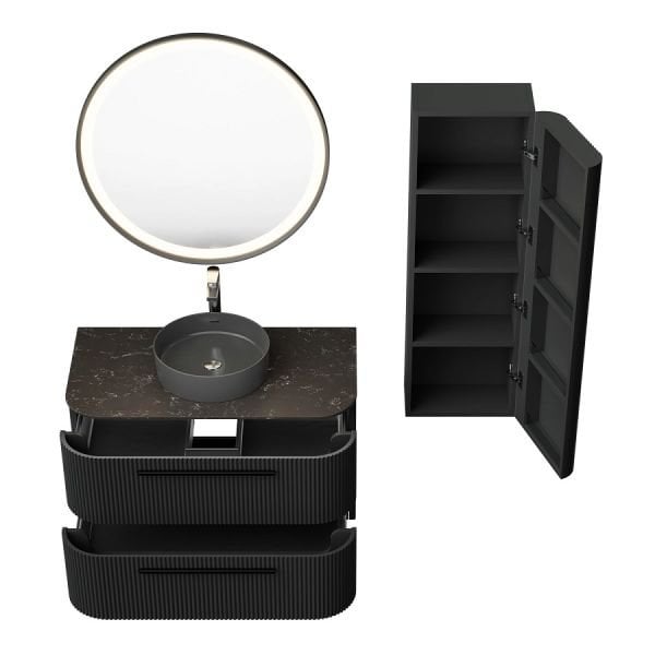 Creavit Rayas 100 cm Antrasit Banyo Dolabı