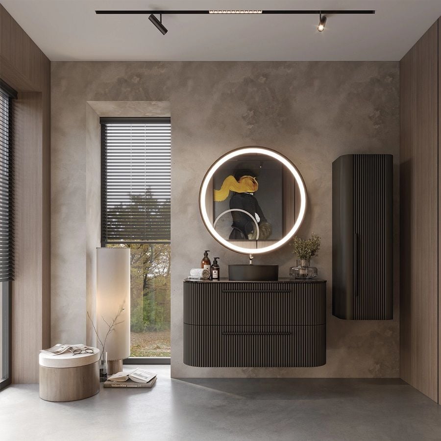 Creavit Rayas 100 cm Antrasit Banyo Dolabı boy dolabı istiyorum