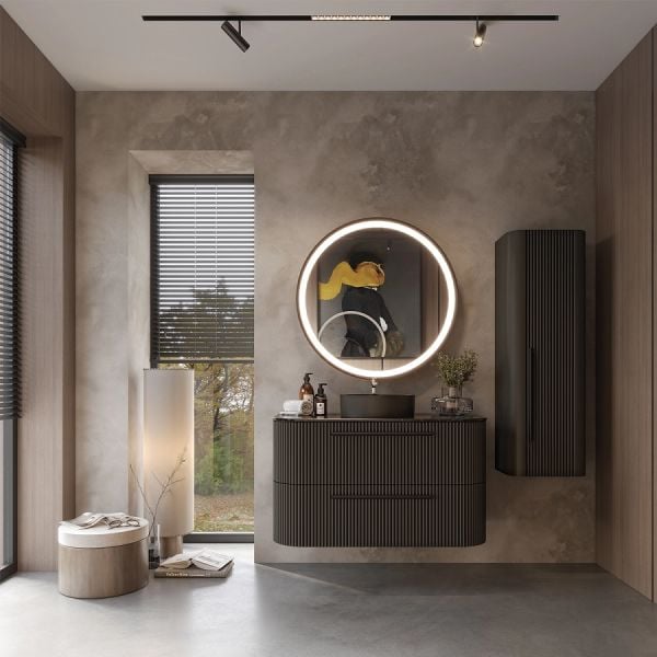 Creavit Rayas 100 cm Antrasit Banyo Dolabı boy dolabı istiyorum