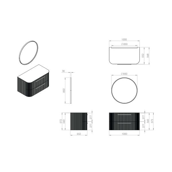 Creavit Rayas 100 cm Antrasit Banyo Dolabı