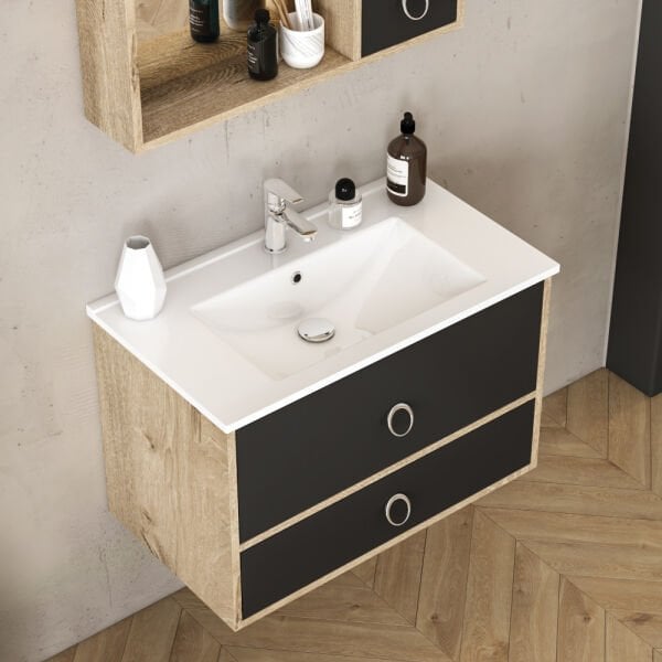 FYM Roma 80 cm Antrasit Banyo Dolabı