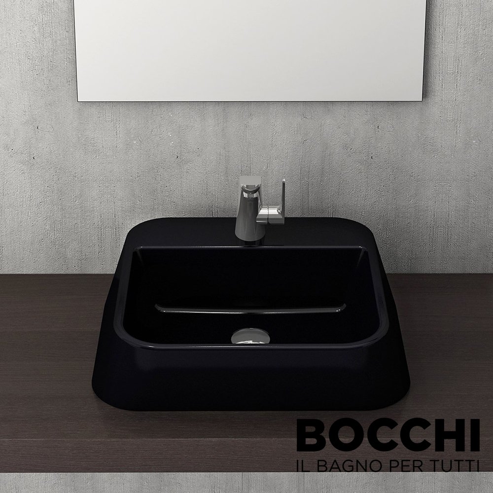 BOCCHI Firenze Çanak Lavabo 42 cm Parlak Siyah