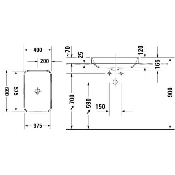 Duravit Happy D.2 PLus Tezgahüstü Lavabo 60 cm Mat antrasit