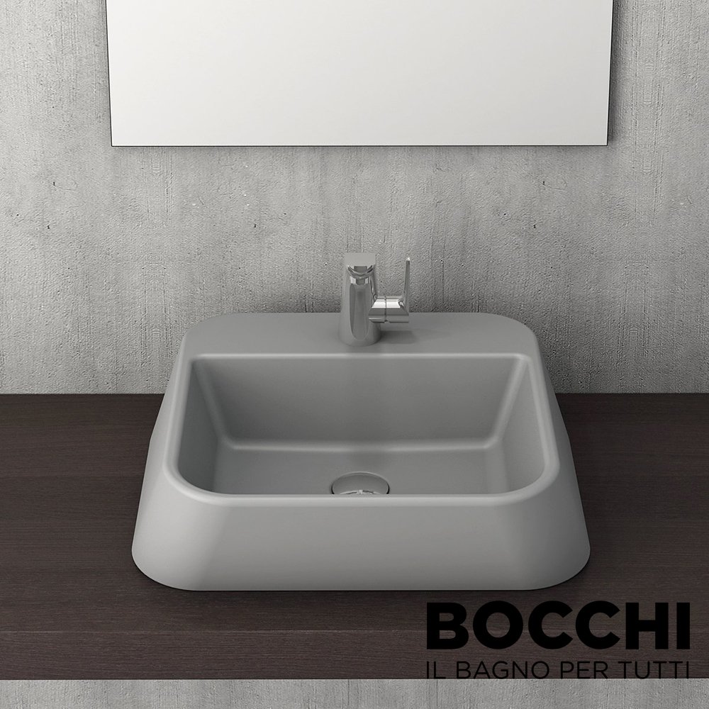 BOCCHI Firenze Çanak Lavabo 42 cm Mat Gri