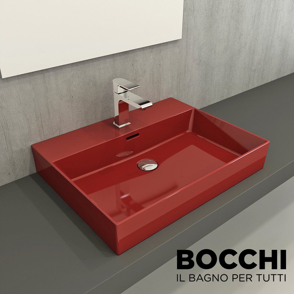 BOCCHİ Milano Lavabo 60 cm Parlak Kırmızı