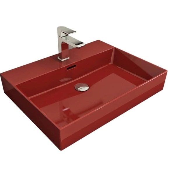 BOCCHİ Milano Lavabo 60 cm Parlak Kırmızı