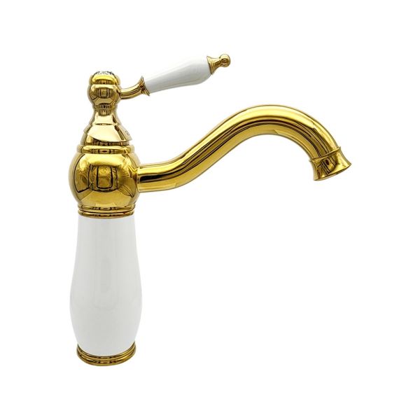 Beyaz-Altın Lavabo Bataryası