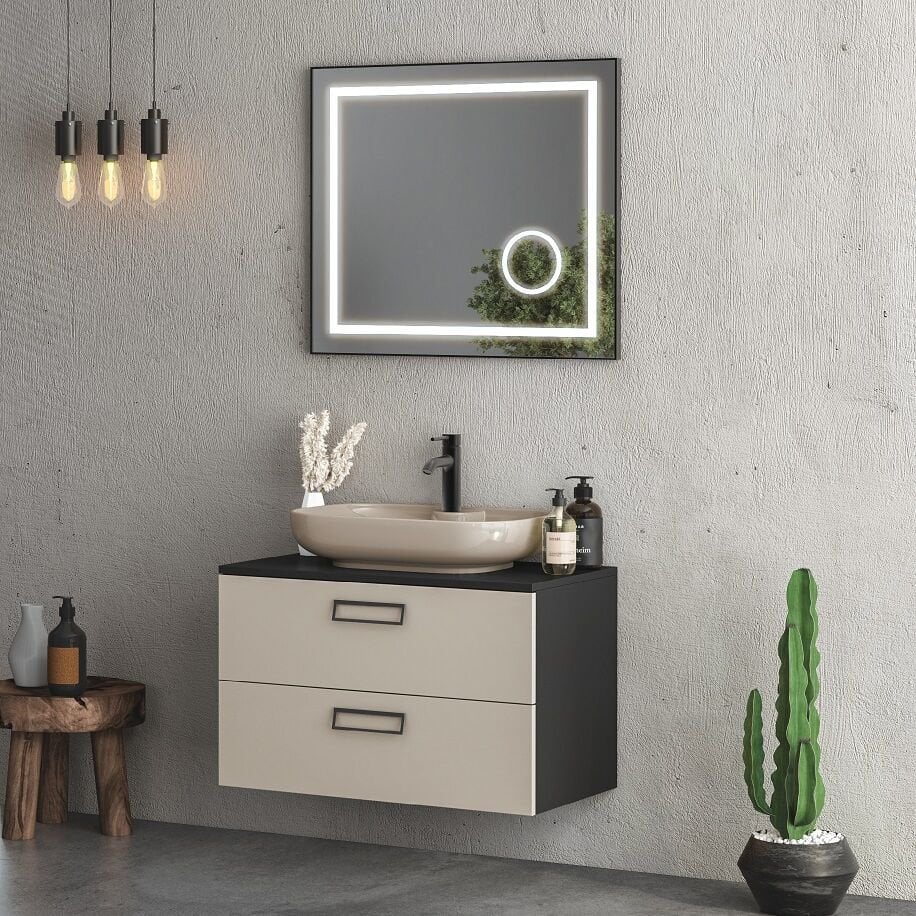 FYM Negro 80 cm Sahra Banyo Dolabı