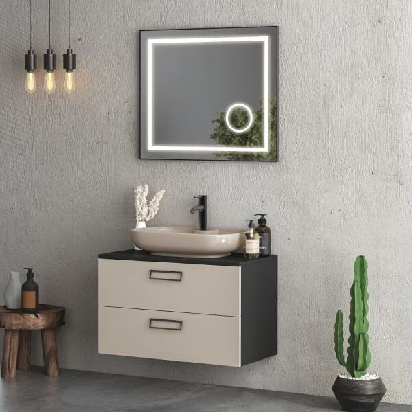 FYM Negro 80 cm Sahra Banyo Dolabı