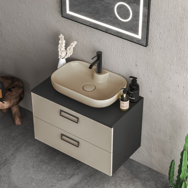 FYM Negro 80 cm Sahra Banyo Dolabı