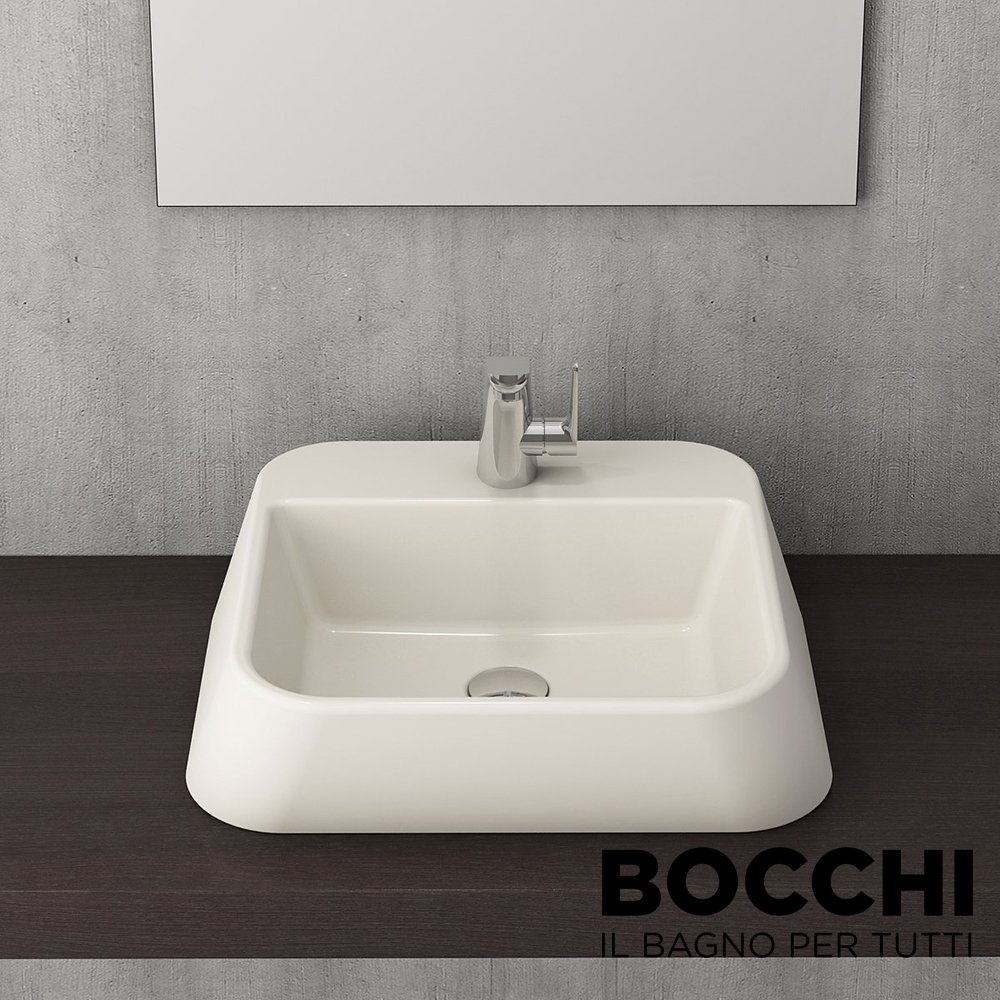 BOCCHI Firenze Çanak Lavabo 42 cm Parlak Bisküvi