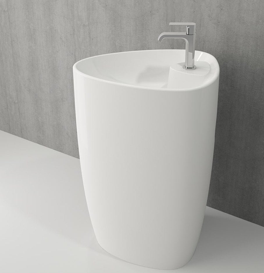 BOCCHI Etna Monoblok Lavabo Batarya Banklı,Parlak Beyaz