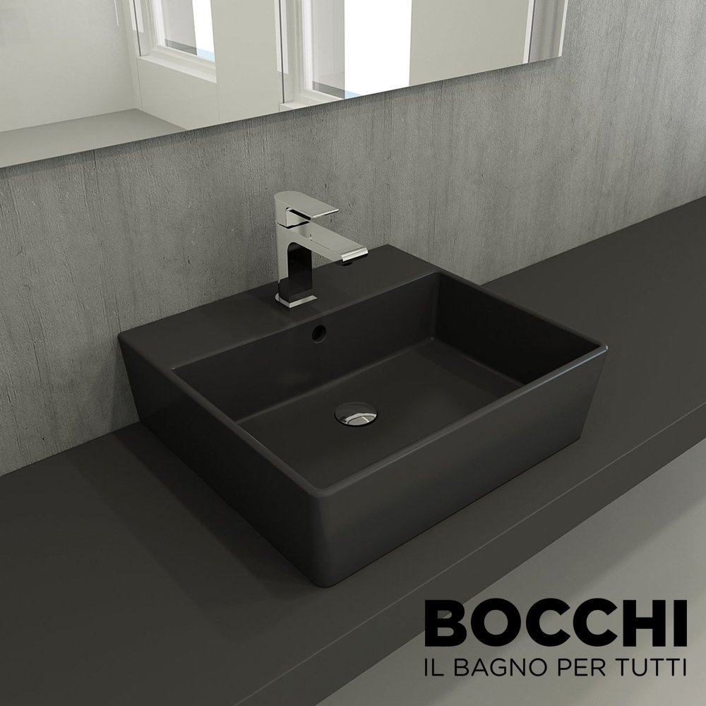 BOCCHİ Milano Lavabo 50 cm Mat Antrasit