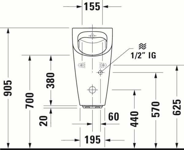 Duravit Me By Starck Pisuvar Beyaz (Kanalsız, Sinekli) Elektrikli