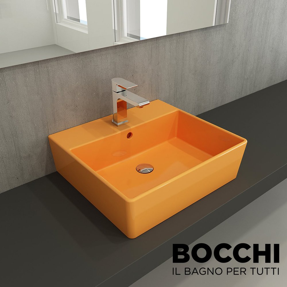 BOCCHİ Milano Lavabo 50 cm Parlak Mandalina Sarısı