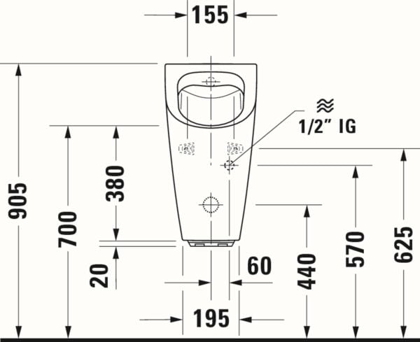 Duravit Me By Starck Pisuvar Beyaz (Kanalsız, Sineksiz) Pilli