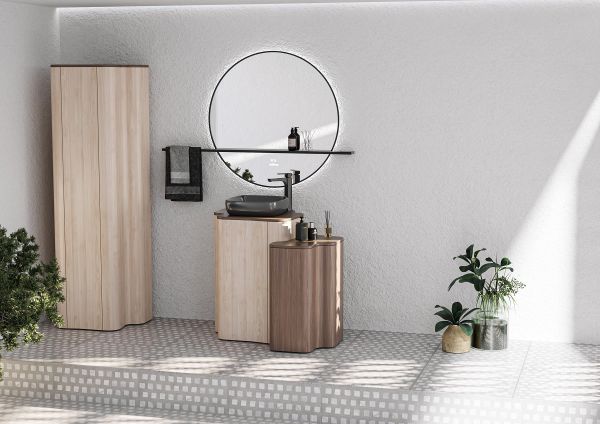 Belinza Duo 96 cm Banyo Dolabı Meşe Ceviz