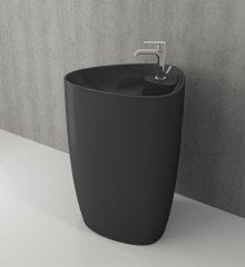 BOCCHI Etna Monoblok Lavabo Batarya Banklı, Mat antrasit