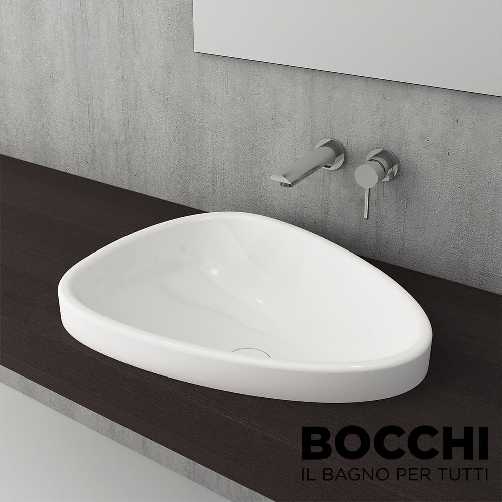 BOCCHI Etna Tezgah Üstü Lavabo 58 cm Parlak Beyaz