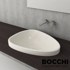 BOCCHI Etna Tezgah Üstü Lavabo 58 cm Parlak Bisküvi