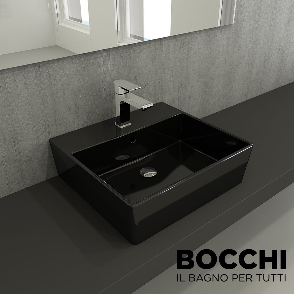 BOCCHİ Milano Lavabo 50 cm Parlak Siyah