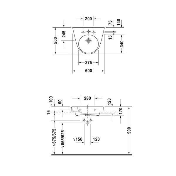 Duravit Starck 2 Tezgahüstü Lavabo 60 cm