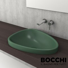 BOCCHI Etna Tezgah Üstü Lavabo 58 cm Mat Yeşil