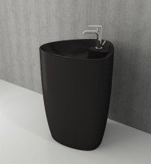 BOCCHI Etna Monoblok Lavabo Batarya Banklı , Mat Siyah