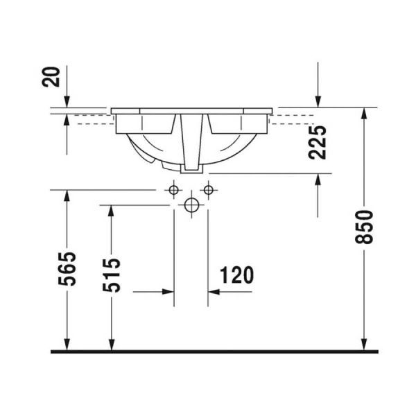 Duravit 1930 Tezgahüstü Lavabo 58 cm
