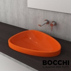 BOCCHI Etna Tezgah Üstü Lavabo 58 cm Parlak Turuncu