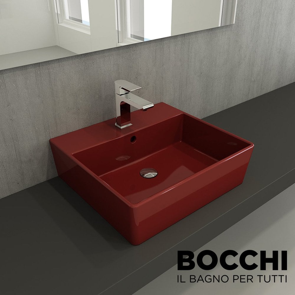BOCCHİ Milano Lavabo 50 cm Parlak Kırmızı