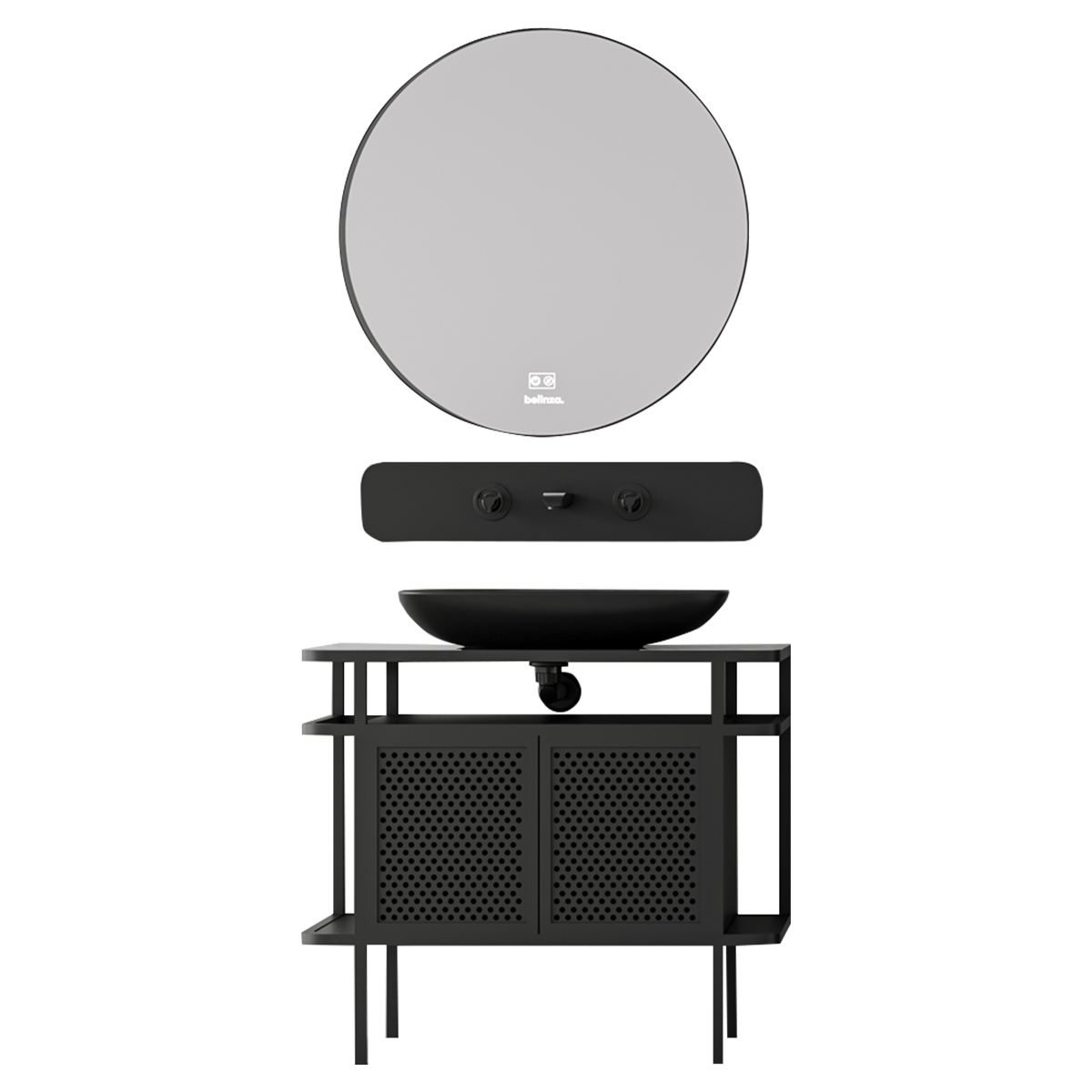 Belinza Pavo 87 cm Banyo Dolabı Siyah