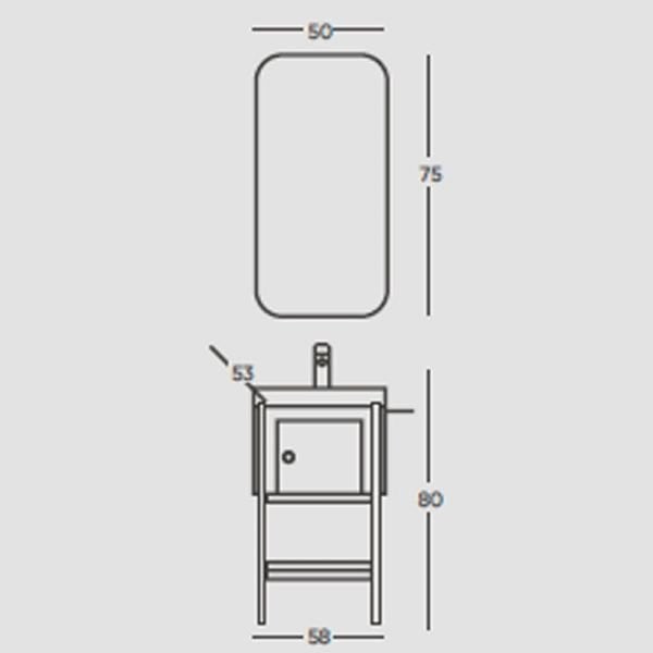 Belinza Barel 53 cm Banyo Dolabı Siyah Doğal Ahşap