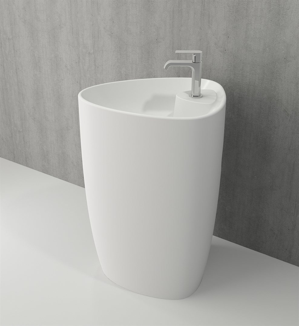 BOCCHI Etna Monoblok Lavabo Batarya Banklı Mat Beyaz