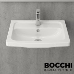 BOCCHI Taormina Pro Tezgah Üstü Lavabo, 57 cm, Parlak Beyaz
