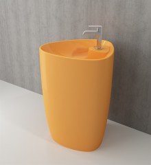 BOCCHI Etna Monoblok Lavabo Batarya Banklı , Parlak Mandalina Sarısı