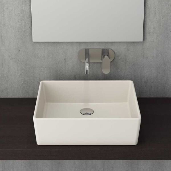 BOCCHİ Milano Çanak Lavabo 50 cm Parlak Bisküvi